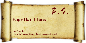 Paprika Ilona névjegykártya